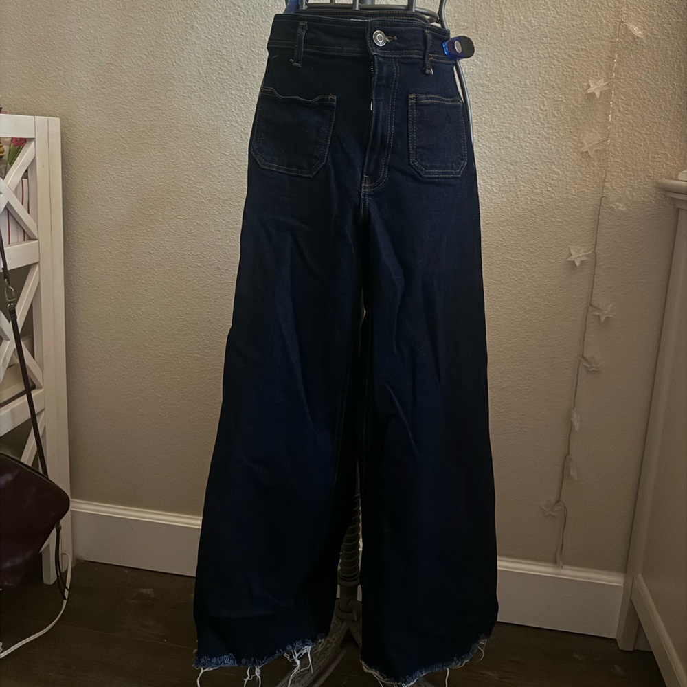 Zara Dark Wash High Waist Pocket Jeans - Size 2